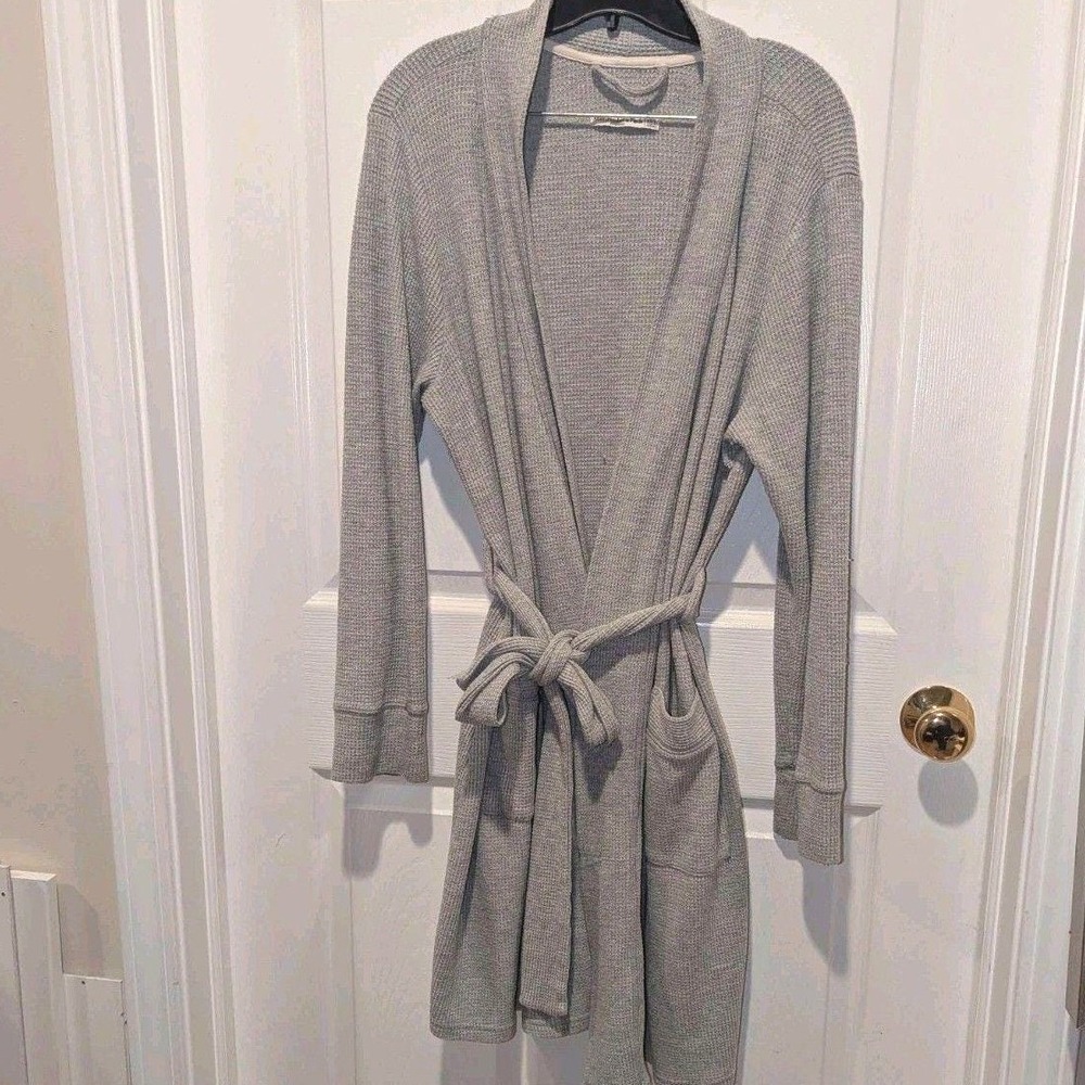 Vintage Cabin Cozy Lounge Abercrombie & Fitch Grey Waffle Sleepwear Robe XS/S